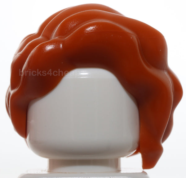 Lego Dark Orange Mini Doll Hair Wavy Parted on Right Loose Braid in Back