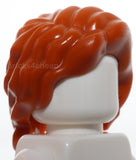 Lego Dark Orange Mini Doll Hair Wavy Parted on Right Loose Braid in Back