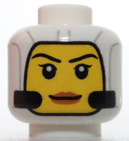 Lego Head Female Balaclava Light Bluish Gray Lines Black Tubes Yellow Face