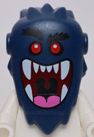 Lego Head Modified Bogeyman Red Eyes Dark Red Large Open Mouth Dark Pink Tongue