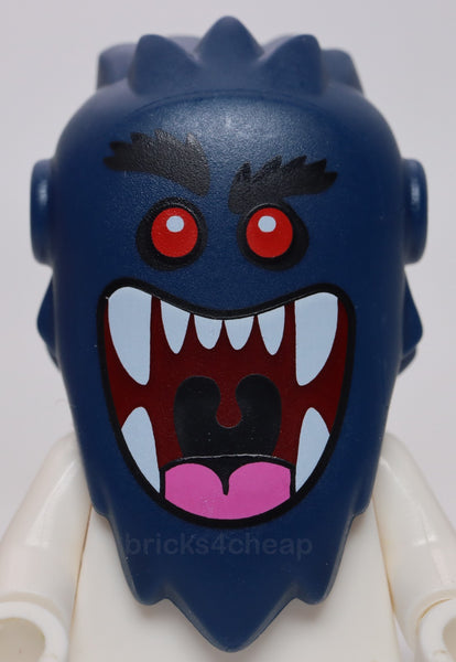 Lego Head Modified Bogeyman Red Eyes Dark Red Large Open Mouth Dark Pink Tongue