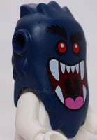 Lego Head Modified Bogeyman Red Eyes Dark Red Large Open Mouth Dark Pink Tongue