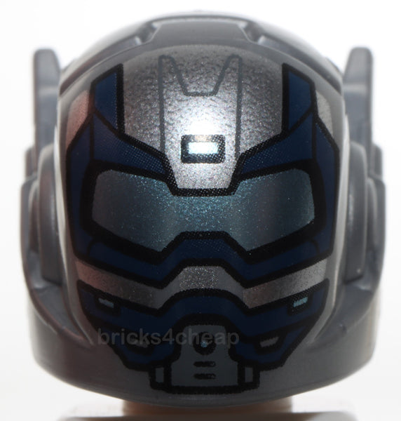 Lego Flat Silver Headgear Helmet Ear Antennas Metallic Light Blue Visor