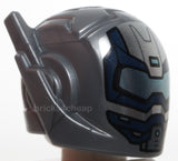 Lego Flat Silver Headgear Helmet Ear Antennas Metallic Light Blue Visor