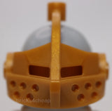 Lego Castle Light Bluish Gray Minifgure Standard Helmet Pearl Gold Point Visor
