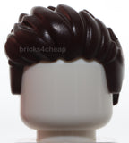 Lego Dark Brown Mini Doll Hair Short Spiked Swept Up in Front
