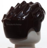 Lego Dark Brown Mini Doll Hair Short Spiked Swept Up in Front