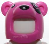 Lego Dark Pink Head Cover Costume Polar Bear Black Nose Eyes and Eye Patch