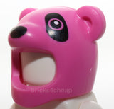 Lego Dark Pink Head Cover Costume Polar Bear Black Nose Eyes and Eye Patch