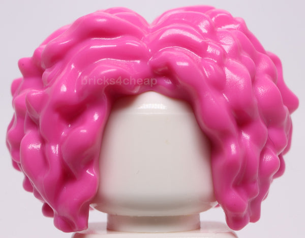 Lego Dark Pink Minifigure Hair Female Very Curly with Center Part