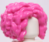 Lego Dark Pink Minifigure Hair Female Very Curly with Center Part