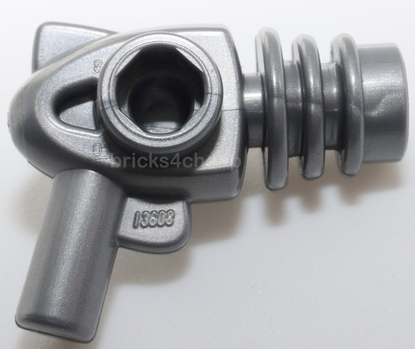 Lego 4x Flat Silver Minifigure Weapon Space Ray Gun Rounded Heat Diffusers