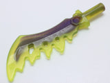 Lego 2x Minifigure Weapon Sword Serrated Marbled Dark Purple Pattern
