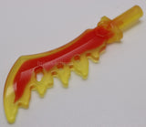 Lego Minifigure Weapon Sword Serrated Marbled Red Pattern