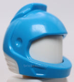 Lego Dark Azure Headgear Helmet Space City Astronaut with Molded White Neck Base