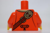 Lego Torso Pirate Jacket Open Gold Trim White Shirt Neck Ruffle Strap Belt