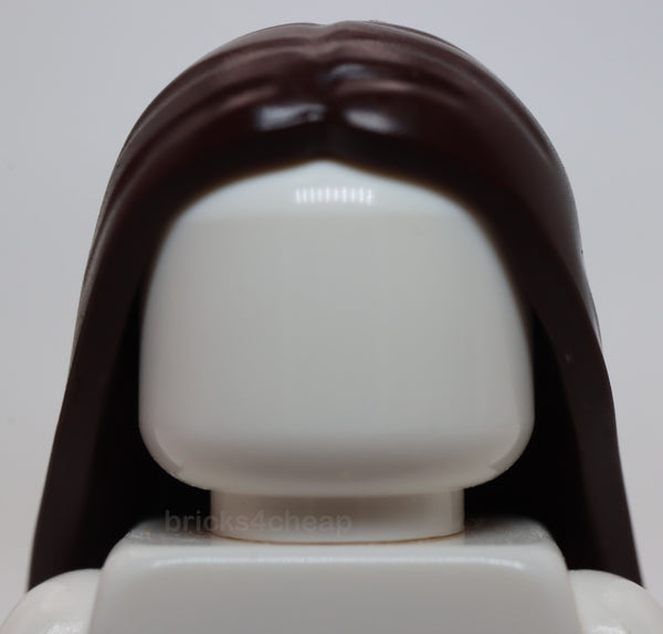 Lego Dark Brown Minifigure Hair Female Long and Straight with Center Part