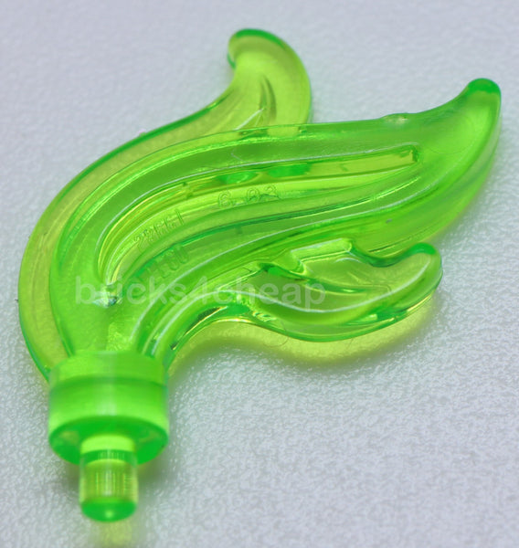 Lego 4x Trans Bright Green Plume Feather Triple Compact Flame Water Small Pin