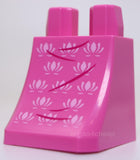 Lego Legs Lower Body Skirt with Bright Pink Flowers and Magenta Creases Pattern