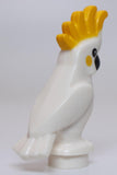 Lego White Bird Parrot Cockatoo Yellow Crest Cheeks Black Eyes and Beak Pattern