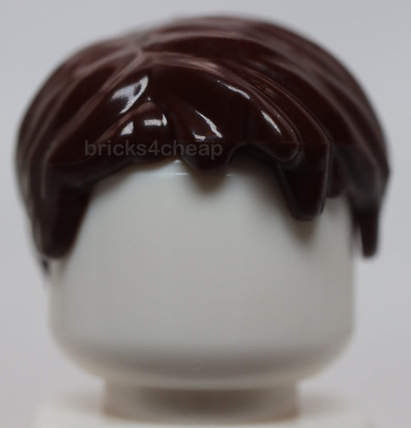 Lego Dark Brown Minifigure Hair Short Tousled with Side Part