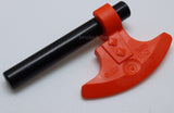Lego 2x Reddish Orange Minifigure Weapon Axe Head with Clip 3L Black Bar
