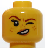 Lego Female Reddish Brown Eyebrows Medium Nougat Freckles Lips Smirk Wink