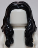 Lego Black Minifigure Hair Long Wavy with Center Part