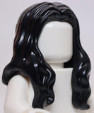 Lego Black Minifigure Hair Long Wavy with Center Part