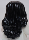 Lego Black Minifigure Hair Long Wavy with Center Part