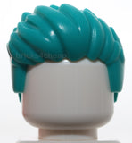 Lego Dark Turquoise Mini Doll Hair Short Spiked Swept Up in Front