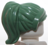 Lego Sand Green Minifig Hair Female Ponytail and Swept Sideways Fringe