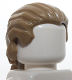 Lego Dark Tan Minifigure Hair Swept Back with Short Ponytail