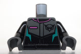 Lego Torso Racing Suit Dark Pink Pocket Collar Trim Dark Turquoise Angled Panels
