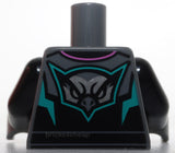 Lego Torso Racing Suit Dark Pink Pocket Collar Trim Dark Turquoise Angled Panels