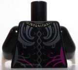 Lego Torso Magenta and Silver Swirls Gold Diamond Necklace Tied on Back Pattern