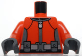 Lego Torso Wetsuit Dark Bluish Gray Panels Silver Zipper Belt Buckle and Trident