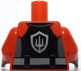 Lego Torso Wetsuit Dark Bluish Gray Panels Silver Zipper Belt Buckle and Trident
