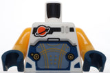 Lego Torso Reddish Orange Black Classic Space Logo Sand Blue Panel Gold Trim
