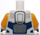 Lego Torso Reddish Orange Black Classic Space Logo Sand Blue Panel Gold Trim