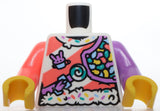 Lego Torso Female Shirt Coral Bright Light Blue Medium Lavender Candies