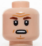 Lego Light Nougat Head Reddish Brown Eyebrows Dark Orange Wrinkles Frown