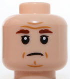 Lego Light Nougat Head Reddish Brown Eyebrows Dark Orange Wrinkles Frown
