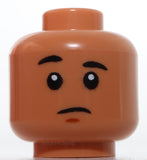 Lego Nougat Head Black Eyebrows Dark Orange Chin Dimple Open Mouth Smile