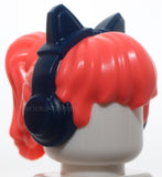 Lego Minifigure Hair Female High Ponytail Molded Dark Blue Headphones Cat Ears