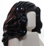 Lego Black Minifig Hair Female Mid Length Wavy