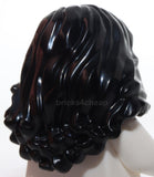 Lego Black Minifig Hair Female Mid Length Wavy