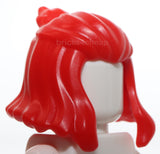 Lego Red Minifigure Hair Female Mid Length with High Bun