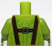 Lego Lime Torso Dark Brown Suspenders Silver Bullets Green Muscle Scale Lines