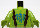 Lego Lime Torso Dark Brown Suspenders Silver Bullets Green Muscle Scale Lines